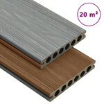 vidaXL Panneaux de terrasse et accessoires WPC Marron/gris 20 m² 2 2 m