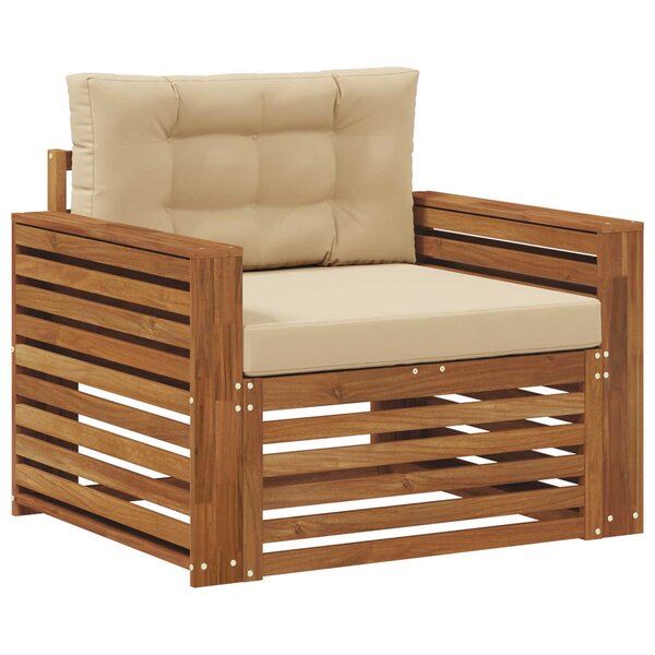 vidaXL Canapé d’extérieur Bois d'acacia massif et polyester