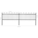 vidaXL Clôture de jardin avec dessus en cerceau Acier 3 4 x 0 8 m Noir