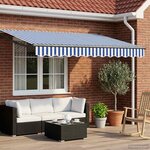 vidaXL Auvent rétractable électrique Bleu et Blanc 3 5 x 2 m