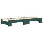 vidaXL Lit de jour avec gigogne sans matelas vert foncé 80x200 cm