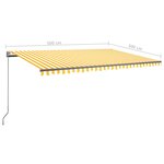 vidaXL Auvent automatique sur pied 500x300 cm Jaune/Blanc