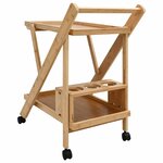 vidaXL Chariot de Cuisine avec Roues Marron Clair 65 x 40 5 x 76 5 cm