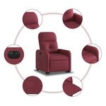 vidaXL Fauteuil inclinable électrique rouge bordeaux tissu