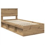 vidaXL Cadre de lit Chêne artisan 75 x 190 cm Bois d'ingénierie