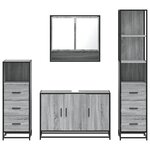 vidaXL Ensemble de meubles de salle de bain 4 Pièces sonoma gris