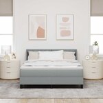vidaXL lit à ressorts avec matelas - gris clair - 140 x 190 cm - tissu