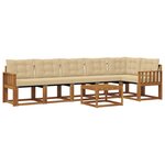 vidaXL Ensemble de canapés d'extérieur 7 pc Naturel et Beige