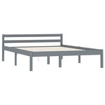 vidaXL Cadre de lit Gris Bois de pin massif 140x200 cm