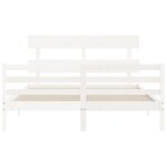 vidaXL Cadre de lit sans matelas blanc 160x200 cm bois massif