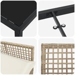 vidaXL Ensemble de salle à manger de jardin 5 pièces avec coussins beige en rotin poly