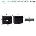 Pack Bouche d'entrée + Boîte aux lettre en acier  V4084  Fente 32 5 x 3 cm  Noir