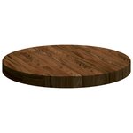 vidaXL Plateau de table Marron clair Ø 50 x 4 cm Chêne massif