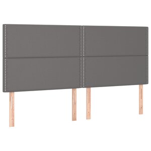 vidaXL Tête de lit Gris 200x5x118/128 cm Similicuir