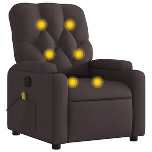 vidaXL Fauteuil de massage inclinable Marron foncé Tissu