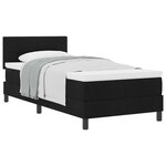 vidaXL Lit à ressorts avec tête de lit Noir 90 x 190 cm tissu