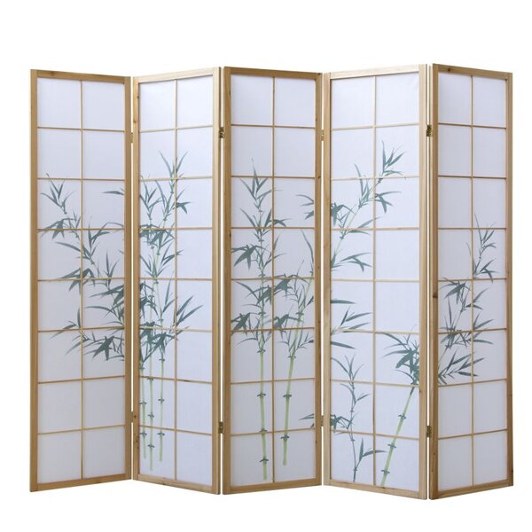Paravent bois 5 pans bambou clair