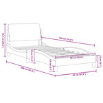 vidaXL Cadre de lit et tête de lit sans matelas noir 90x190 cm velours