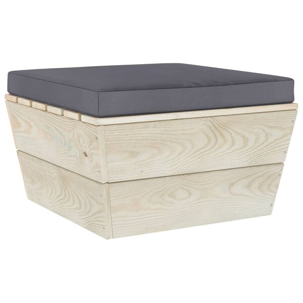 vidaXL Repose-pied palette de jardin avec coussin Épicéa imprégné