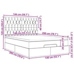 VidaXL Cadre de lit ottoman avec matelas crème 140x200 cm tissu