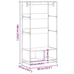 vidaXL Armoire sonoma gris 90x50x180 cm bois d'ingénierie
