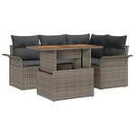 vidaXL Ensemble de canapé de jardin Manuel 5 Pièces Gris 100 x 55 x 73 cm