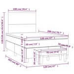 vidaXL Sommier à lattes de lit avec matelas Noir 120x200 cm Velours
