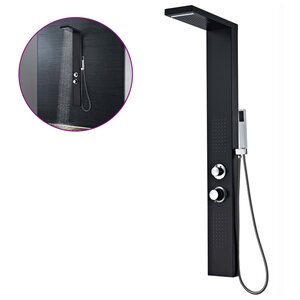 vidaXL Système de panneau de douche Aluminium Mat Noir