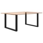 vidaXL Pieds de table à manger en U 2 pièces Noir 100 x (72-73) cm Acier