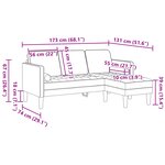 Canapé d'angle 3 places vidaXL Gris foncé 160 cm en tissu