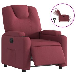 vidaXL Fauteuil inclinable électrique Rouge bordeaux Tissu