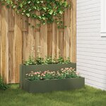 vidaXL jardinière jardin 2 niveaux 100x60x45 cm Olive Acier