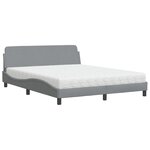 vidaXL Lit avec matelas Dover gris clair 160x200 cm tissu