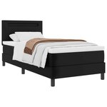 vidaXL Lit à ressorts avec matelas Noir 100 x 200 cm Simili cuir
