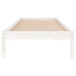 vidaXL Cadre de lit sans matelas blanc bois massif
