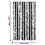 vidaXL Rideau anti-mouches gris et noir 118x220 cm chenille