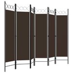 vidaXL Cloison de séparation 6 panneaux Marron 240x180 cm