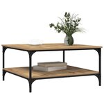 vidaXL Table basse chêne artisanal 80 x 80 x 40 cm Bois d'ingénierie