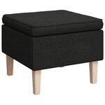 Vidaxl fauteuil avec pieds à bascule et tabouret noir tissu