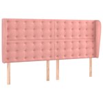 vidaXL Tête de lit avec oreilles Rose 163x23x118/128 cm Velours