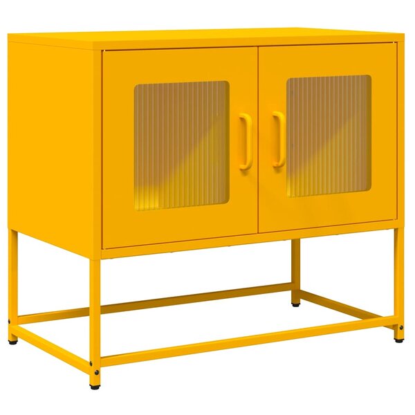 vidaXL Meuble TV jaune moutarde 68x39x60 5 cm acier laminé à froid
