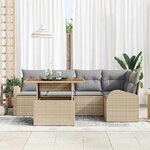 vidaXL Ensemble de canapé de jardin 6 Pièces beige et gris clair