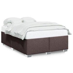 vidaXL Cadre de lit sans matelas marron foncé 140x200 cm tissu