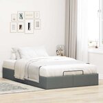 vidaXL Cadre de lit ottoman sans matelas gris foncé 120x190 cm tissu