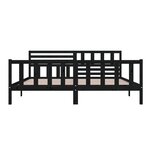 vidaXL Cadre de lit sans matelas noir bois massif 200x200 cm