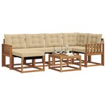 vidaXL Ensemble de canapés d'extérieur 7 pc Naturel et Beige