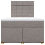 vidaXL Sommier à lattes de lit avec matelas taupe 120x190 cm tissu