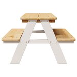 vidaXL Table et bancs pour enfants IRUN blanc 90x79 5x50cm bois massif