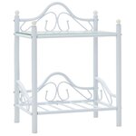 vidaXL Table de chevet Acier et verre trempé 45 x 30 5 x 60 cm Blanc