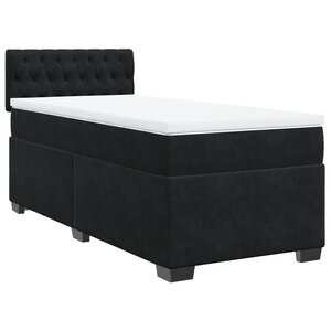vidaXL Sommier à lattes de lit et matelas Noir 80x200 cm Velours